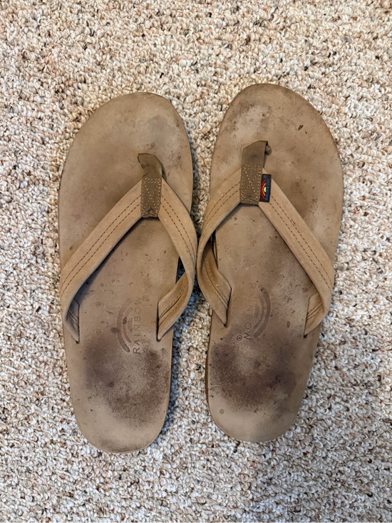 Rainbow Other - Rainbow Men's Brown Leather Flip Flops with Suede Straps